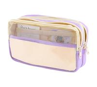 MOTIBACK Astuccio grande con 3 scomparti, facile da riporre per penne, organizer estetico per cancelleria per adolescenti, ragazzi, ragazze, scuola, college, lilla chiaro, Omicidi