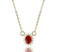 MOTIBACK Collana con zirconi rossi, con design elegante e brillanti pietre di zircone, per tutti i giorni e festival, ideale per le donne