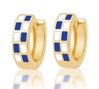 MOTIBACK Orecchini a cerchio a scacchi - nero e bianco griglia, eleganti orecchini vintage a scacchiera per donne, eleganti regali di gioielli (oro/argento), Gemeinsam, Acciaio inossidabile, Nessuna