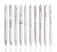 MOTIBACK Set di 10 penne a sfera con impugnatura ergonomica, punta media da 0,5 mm, ideale per ufficio, scuola e casa (bianco)