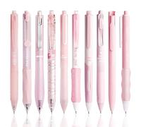 MOTIBACK Set di 10 penne a sfera con impugnatura ergonomica, punta media da 0,5 mm, ideali per ufficio, scuola e casa (rosa)