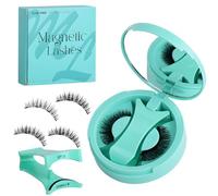 MOTIBACK Set di ciglia magnetiche riutilizzabili, senza colla, con applicatore, custodia e specchio, ciglia nere per un look naturale (5 mm x 31 mm x 5 mm x 9 mm)