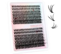 MOTIBACK Set di ciglia volumiche da 240 pezzi - 30D e 40D "Fluffy" per un look ultra naturale e coccolato | cluster singolo fai da te per ciglia a casa | Riutilizzabile