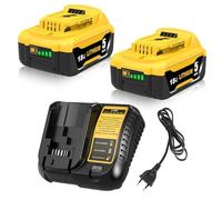 Moticett 2 pezzi 5000mAh Batteria Ricambio Per Dewalt Batteria 18V 5.0Ah Per Dewalt 18V DCB204 DCB201 DCB200 DCB184 DCB182 DCB181DCB180 con Indicatore LED (Giallo)