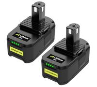 Moticett 2 x 18 V 5,5 Ah Batteria di Ricambio per Ryobi 18 V Compatibile con la Batteria per Ryobi 18 V RB18L50 RB18L40 RB18L25 RB18L15 P108 P107 P122 P104 P105 2 P10 3 con indicatore LED