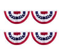 Motiloo Bandiera americana pieghettata per ventaglio, 6 x 1,2 m, bandiera patriottica degli Stati Uniti, per il 4 luglio, decorazione per interni ed esterni (set da 4)