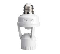 Motion Sensor Light Socket - 5.6x5.6x11.9cm ABS Infrared Radar Activated Adapter, Automatic Illumination Control Module | Home Porch Garage Basement Front Door Hallway Indoor Outdoor Exit Safety Light