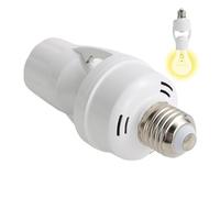 Motion Sensor Light Socket - E27 Smart Adapter, Automatic On/Off, Infrared Radar Sensor Lamp Holder with Adjustable Head | Screw In Light Socket for Porch, Garage, Basement, Front Door Lighting