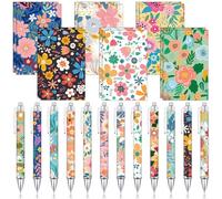 Motiskyy Set di 24 penne a sfera a forma di fiore, set di quaderni con design floreale, set regalo per studenti, uomini, donne, quaderni sfusi per diario, forniture per ufficio e scuola estetica