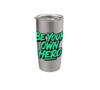 Motivational Be Your Own Hero Graffiti Tipografia Art Bicchiere termico in acciaio inox doppia parete