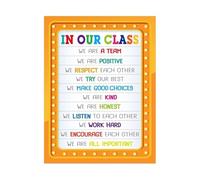 Motivational Classroom Rules Canvas Print Positive Expectations Posters for Elementary Middle School Teacher Resources(Unframed,12x18inch(30x45cm))