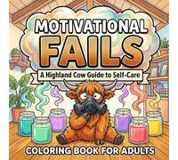 Motivational FAILS A HIGHLAND COW GUIDE TO SELF-CARE COLORING BOOK FOR ADULTS: 40 Funny Self-Improvement Attempts Gone Wrong - For Anyone Trying Their Best and Laughing Through It