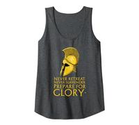 Motivational Inspiring Ancient Greek Spartan Warrior Helmet Canotta, Donna, Grigio Scuro, XL