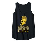 Motivational Inspiring Ancient Greek Spartan Warrior Helmet Canotta, Donna, Nero, XL