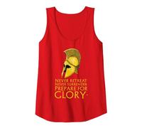 Motivational Inspiring Ancient Greek Spartan Warrior Helmet Canotta, Donna, Rosso, XL