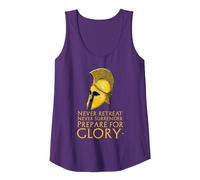 Motivational Inspiring Ancient Greek Spartan Warrior Helmet Canotta, Donna, Viola, XXL