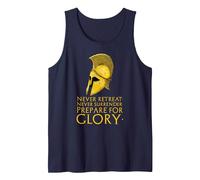 Motivational Inspiring Ancient Greek Spartan Warrior Helmet Canotta, Uomo, Navy, M