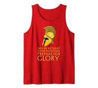Motivational Inspiring Ancient Greek Spartan Warrior Helmet Canotta, Uomo, Rosso, L