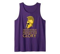 Motivational Inspiring Ancient Greek Spartan Warrior Helmet Canotta, Uomo, Viola, XXL
