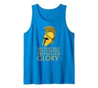 Motivational Inspiring Ancient Greek Spartan Warrior Helmet Canotta, Uomo, Zaffiro, L