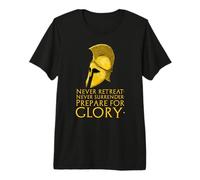 Motivational Inspiring Ancient Greek Spartan Warrior Helmet Maglietta Premium