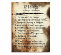 Motivational Office Wall Art 12 Things To Always Remember Poster Inspirational Print for Home Workplace Decor(Unframed,12x18inch(30x45cm))