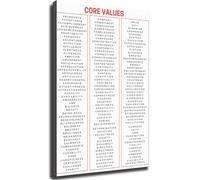 Motivational Poster Set Core Values Inspirational Quotes for Room Decor Office Living Room(Framed,08x12inch(20x30cm))