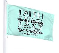 Motivational Quote Flag 3x5 FT Faith Does Not Make Things Easy It Makes Them Possible Word Outdoor Flags Large Welcome Yard Banners Home Garden Yard Lawn Decor