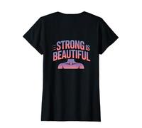 Motivational Strong Girl Citazione Strong is Beautiful Backprint Maglietta