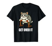 Motivazionale Cat Hurdling Get Over It Maglietta