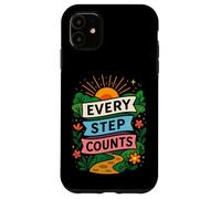 Motivazione a piedi Ogni passo conta citazione Custodia per iPhone 11