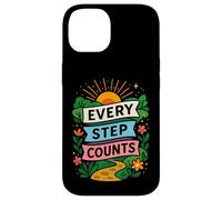 Motivazione a piedi Ogni passo conta citazione Custodia per iPhone 14