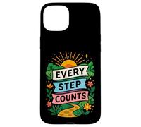 Motivazione a piedi Ogni passo conta citazione Custodia per iPhone 15 Plus