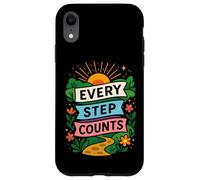 Motivazione a piedi Ogni passo conta citazione Custodia per iPhone XR