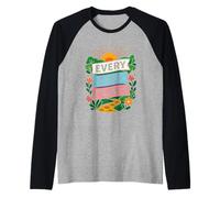 Motivazione a Piedi Ogni Passo Conta Citazione Maglia con Maniche Raglan