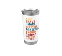 Motivazione: sei gentile, coraggioso, intelligente, disponibile, grato Bicchiere termico in acciaio inox doppia parete