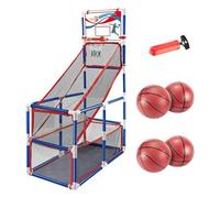 MotiveTech 1 Canestro Basket Gioco Arcade Bambini Giocattolo Sportivo Tabellone Mini Struttura Solida Altezza Regolabile Adatto per Cameretta Giardino, 4 Palline