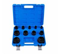 MotiveTech 11 Pezzi Set di Bussole con Custodia in Acciaio Chiavi a Portatile Strumento per Manunzione Perni Ruota, Riparazioni Assi, Officina