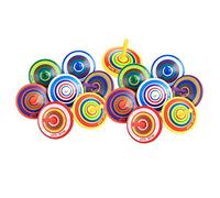 MotiveTech 15 Pezzi Trottola Legno Gioco Interattivo Vernice Rotazione Facile Edges Arrotondati Adatto per Famiglia Bambini attività Ludiche, Multicolor