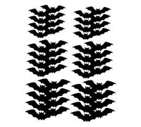 MotiveTech 24 Pezzi Adesivi Decorativi Da Parete Pipistrello Decorazione Murale Halloween Sticker 3D PVC Luminoso Adatti per Vetrina Studio Locale Domestico Fes, 48 Pezzi, Taglia unica bambino