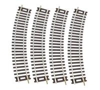MotiveTech 4 Pezzi Binario Modellismo Ferroviario Terminale Curvo Dritto Ho Scala 1 87 per Tavolo Sabbia DIY Bambini Giocattolo Educativo Adatto per Scenari Fot, 19.5 X 3 Cm