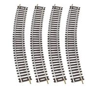 MotiveTech 4 Pezzi Binario Modellismo Ferroviario Terminale Curvo Dritto Ho Scala 1 87 per Tavolo Sabbia DIY Bambini Giocattolo Educativo Adatto per Scenari Fot, 25 Cm X 2.8 Cm