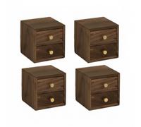 MotiveTech 4 Pezzi Mini Cassettiera in Legno | Minimalista, Elegante, Contenitore, per Ufficio, Professionisti