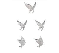 MotiveTech 5 Pezzi Decorativa da Parete in Resina Artistico Decorazione Murale con Appendici Laterali Scolpite e Finitura Dipinta Ispirato Natura, Argento
