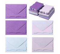 MotiveTech 50 Pezzi Busta di Carta Artistica con Biglietto Autoadesivo Set di Carta da Lettere con Buste Vuote per Regali Piccoli,