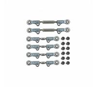 MotiveTech 6 Pezzi Kit Aggiornamento Tiranti Acciaio Inossidabile 304 Set Tiranti Regolabili Finitura Anodizzata Set Tiranteria in Metallo per Competizione, Grigio