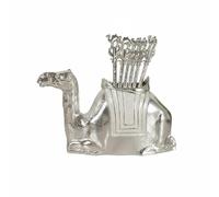 MotiveTech 6 Pezzi Set Cucchiaini con Supporto a Cammello Stile Europeo Portacucchiai a Forma di Cammello Finitura Brillante Set Posate Decorative per Del Tè, Argento