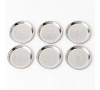 MotiveTech 6 Pezzi Sottobicchiere in Acciaio Inox Lucido Mini Vassoio Rotondo Resistente Oggetto da Tavolo per Addetti Al Servizio di Bevande, Pizzo San Marco