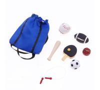 MotiveTech 7 Pezzi Set di Attrezzature e in Miniatura con Borsa Dettagliato Mini Attrezzatura da Baseball Compatto p Diorami i