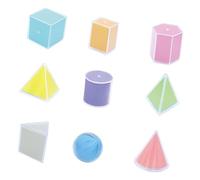 MotiveTech 9 pezzi di blocchi di forme geometriche, sussidi per insegnanti, giocattoli educativi riutilizzabili per il riconoscimento delle forme, per ragazzi e